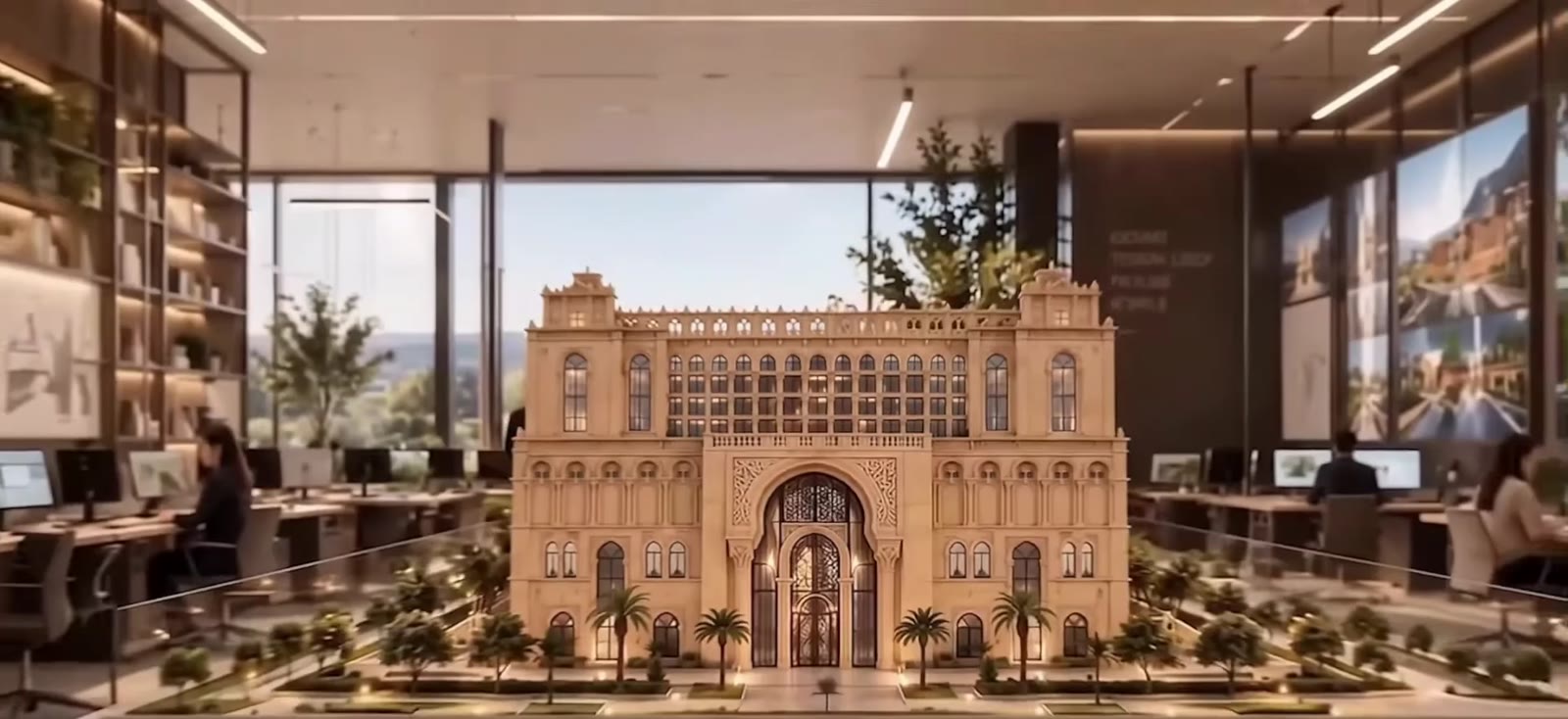 Architectural model in a design studio
